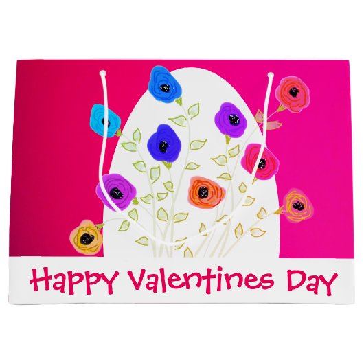 Happy Valentines Große Geschenktasche Große Geschenktüte (Vorderseite)