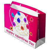 Happy Valentines Große Geschenktasche Große Geschenktüte (Rückseite Schrägansicht)