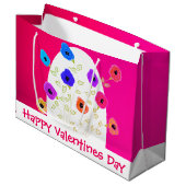 Happy Valentines Große Geschenktasche Große Geschenktüte (Vorderseite Schrägansicht)