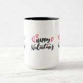 Happy Valentines Handgeschriebenes Typografie-Desi Tasse (Zentrum)