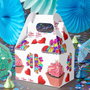 Happy Valentine's Happy Birthday Gable Favor Box Geschenkschachtel