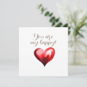 Happy Valentines Heart Feiertagskarte (Stehend Vorderseite)