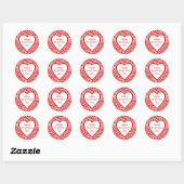 Happy Valentines Heart Runder Aufkleber (Blatt)
