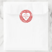 Happy Valentines Heart Runder Aufkleber (Tasche)