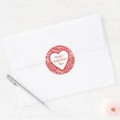 Happy Valentines Heart Runder Aufkleber (Umschlag)