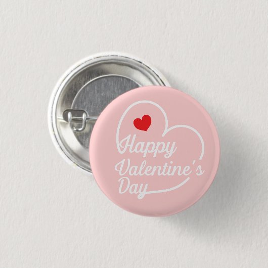Happy Valentine's Heart Swash Button (Vorne & Hinten)