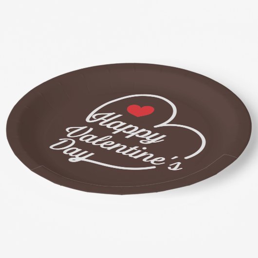 Happy Valentine's Heart Swash ID734 Pappteller (Schrägansicht)