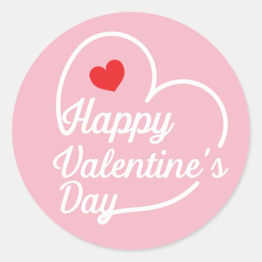 Happy Valentine's Heart Swash ID734 Runder Aufkleber (Vorderseite)