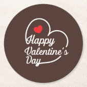 Happy Valentine's Heart Swash ID734 Runder Pappuntersetzer (Vorderseite)