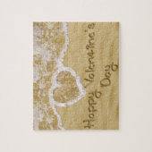 "Happy Valentine's" Herz geschrieben in Sand Puzzle (Vertikal)