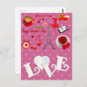 Happy valentines Hintergrund mit Herzen Postkarte (Vorne/Hinten)