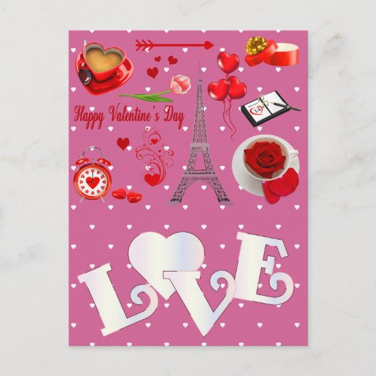 Happy valentines Hintergrund mit Herzen Postkarte (Vorderseite)