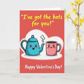 Happy Valentines Hots For You Card Karte (Gelbe Blume)