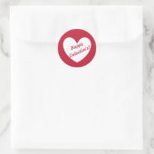 "Happy Valentine's" individualisierbares Herz auf  Runder Aufkleber (Tasche)