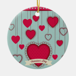 happy Valentines Keramikornament