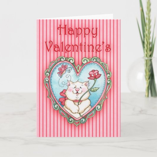 Happy Valentine's Kitty Feiertagskarte (Vorderseite)