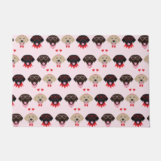 Happy Valentines Labrador Retriever Hunde Fußmatte (Vorderseite)