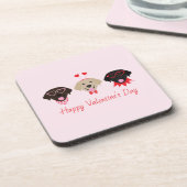 Happy Valentines Labrador Retriever Hunde Getränkeuntersetzer (Linke Seite)