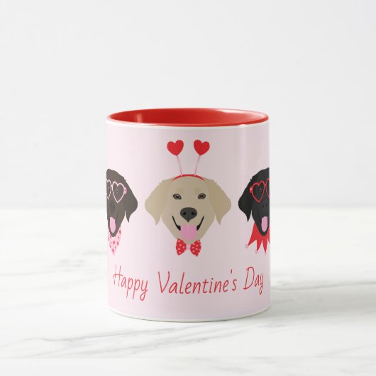 Happy Valentines Labrador Retriever Hunde Tasse (Zentrum)