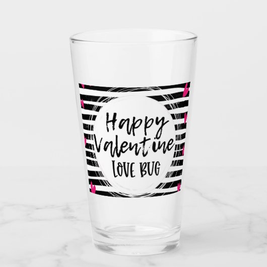Happy valentines Liebe Bug, Valentintagesgeschenk Glas (Vorderseite)