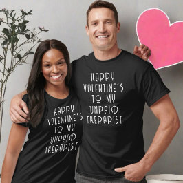 Happy Valentine's lustiges Zitat-Paar Monogramm T-Shirt