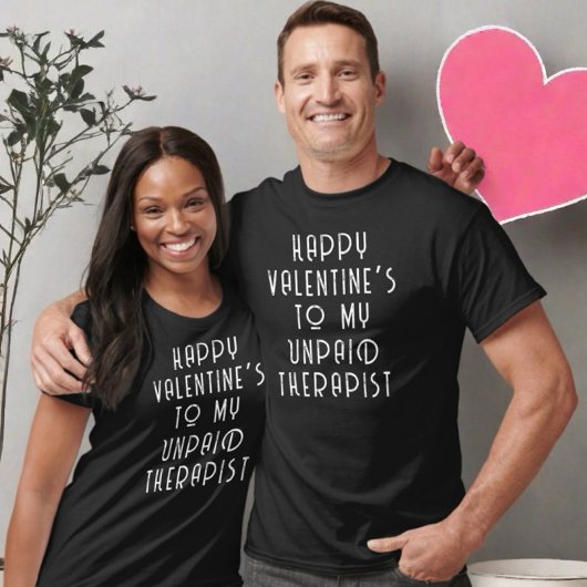 Happy Valentine's lustiges Zitat-Paar Monogramm T-Shirt