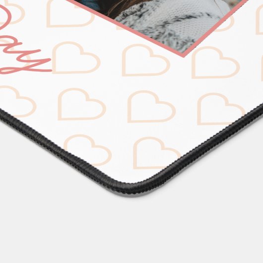 Happy Valentines Niedlich 3 Foto Herzmuster Schreibtischunterlage (Ecke)