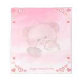 Happy Valentines Niedlich Teddy Bear Notizblock (Vorderseite)