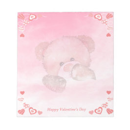 Happy Valentines Niedlich Teddy Bear Notizblock