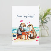 Happy Valentines Otter Feiertagskarte (Stehend Vorderseite)