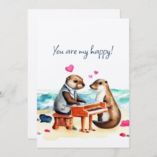 Happy Valentines Otter Feiertagskarte (Vorne/Hinten)