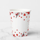Happy Valentine's Party mit einem roten Herz Pappbecher (Rechts)