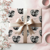 Happy Valentine's Personalisiert Heart Foto Pastel Geschenkpapier