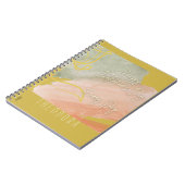 Happy Valentine's Pink Ocher Watercolor Gold Rose Notizblock (Linke Seite)