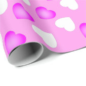 Happy Valentines Pink und White Hearts Muster Geschenkpapier (Rolleneckpunkt)