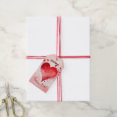 Happy Valentines Red Heart Geschenkanhänger (Mit Garn)