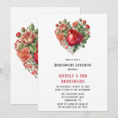 Happy Valentine's Rose Bridesmaids Luncheon Einladung (Vorne/Hinten)