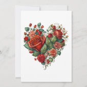 Happy Valentine's Rose Hochzeit Einladung (Rückseite)