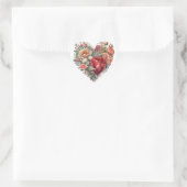 Happy Valentine's Rose Hochzeit Herz-Aufkleber (Tasche)