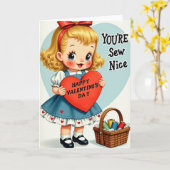 Happy Valentines Sew Nice Card Karte (Gelbe Blume)