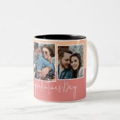 Happy Valentines Tag 3 Foto Herzmuster Zweifarbige Tasse (VorderseiteRechts)