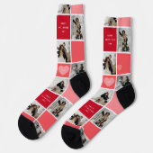 Happy Valentines Tag 8 Foto Grid Socken (Linkes Detail)
