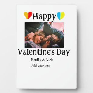 Happy valentine's Tag fügen Sie Pärchen Namen Foto Fotoplatte
