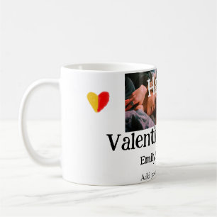 Happy valentine's Tag fügen Sie Pärchen Namen Foto Kaffeetasse