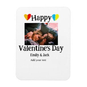 Happy valentine's Tag fügen Sie Pärchen Namen Foto Magnet