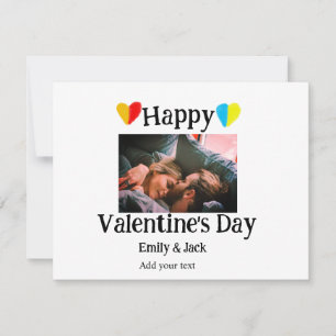 Happy valentine's Tag fügen Sie Pärchen Namen Foto Mitteilungskarte