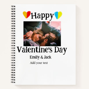 Happy valentine's Tag fügen Sie Pärchen Namen Foto Notizblock