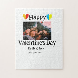 Happy valentine's Tag fügen Sie Pärchen Namen Foto Puzzle