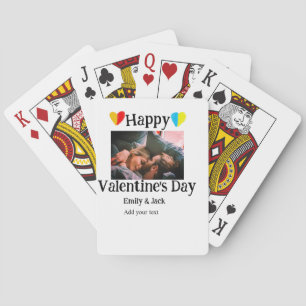 Happy valentine's Tag fügen Sie Pärchen Namen Foto Spielkarten