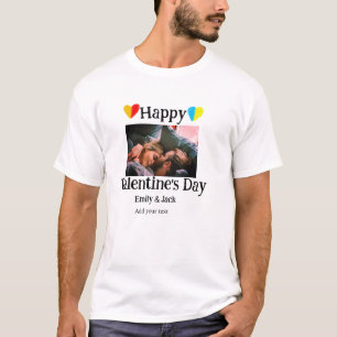 Happy valentine's Tag fügen Sie Pärchen Namen Foto T-Shirt
